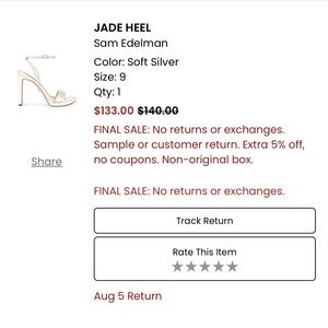 Jade Heel Sam Edelman Size 9
